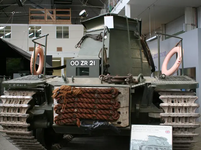 In this image, we can see a panzer tank is placed on the floor. Here we can see a board. Few images...