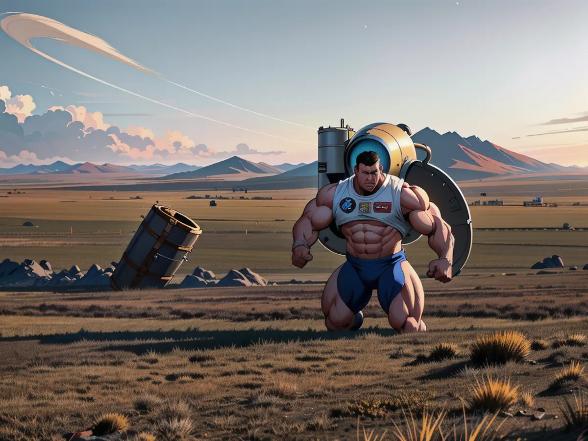 The Soyuz descent craft finds itself resting on the Kazakhstan grasslands following its journey...